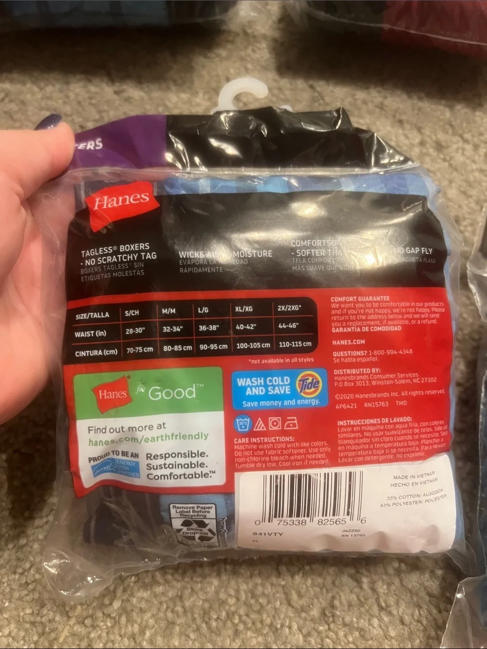 Hanes items total